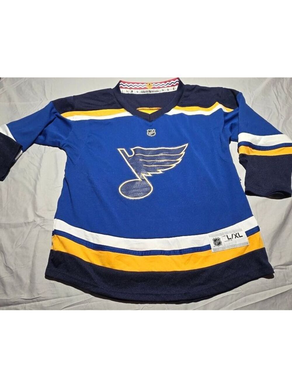 St. Louis Blues Official NHL Hockey Jersey L/XL Blue Yellow